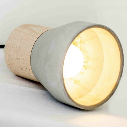  wood and cement pendant light interior