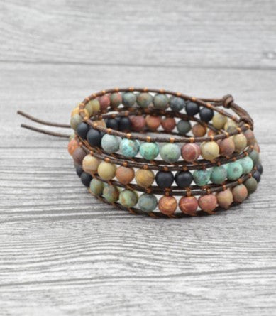 matte stone bead bracelet