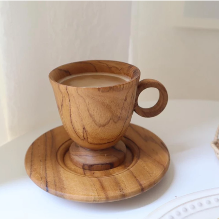wood cup & saucer