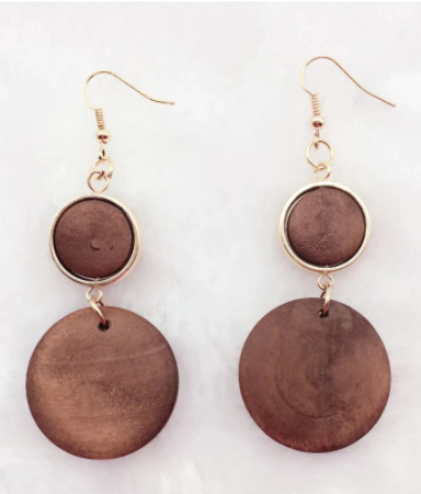 wood drop earrings