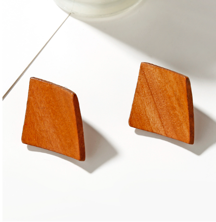 natural wood dot earrings