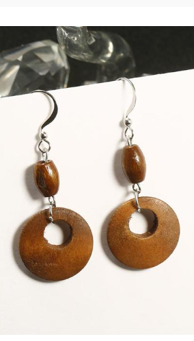 wood drop earrings