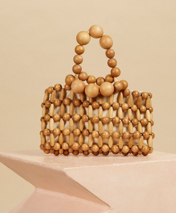 Wood discount bead purse