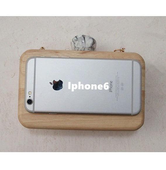 wooden clutch fits iphone 6