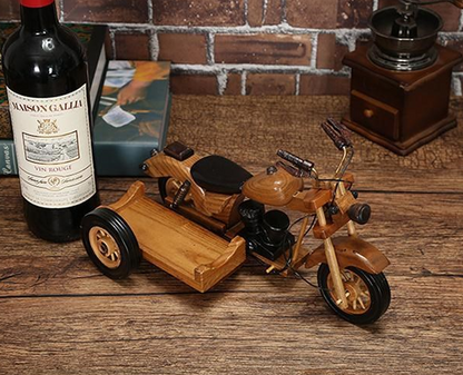 wooden motorcycle bottle holder empty