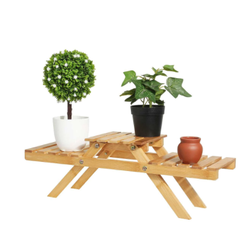 plant stand with pots