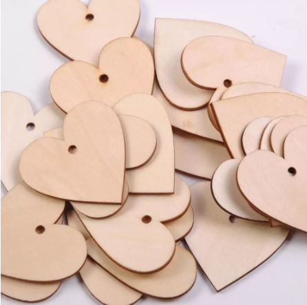 heart wood slices