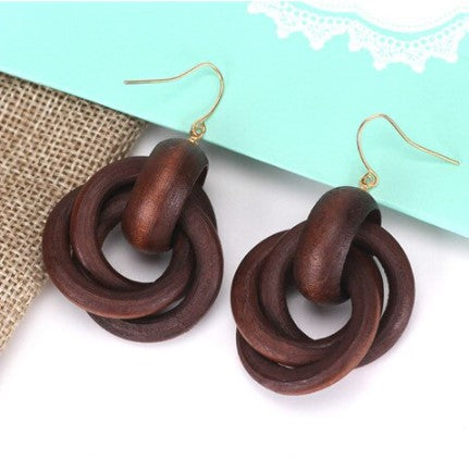 real wood hoop earrings