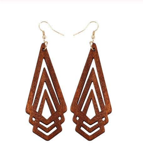 wood dangly earrings