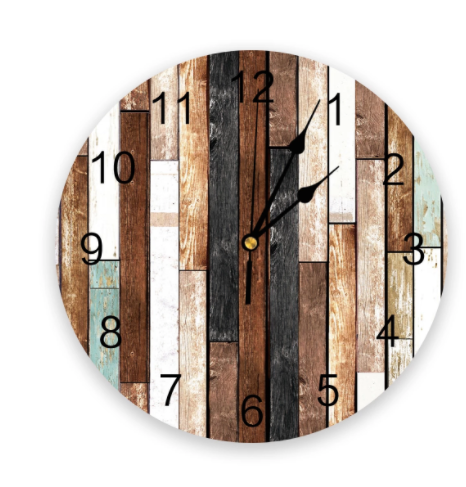 wood plank clock