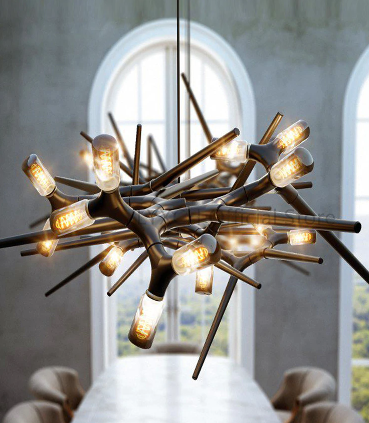 modern iron light fixture