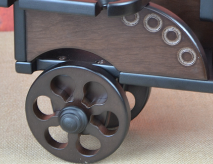 wood tricycle bottle display wheel close u