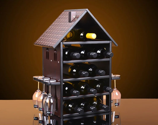 wooden wine display house