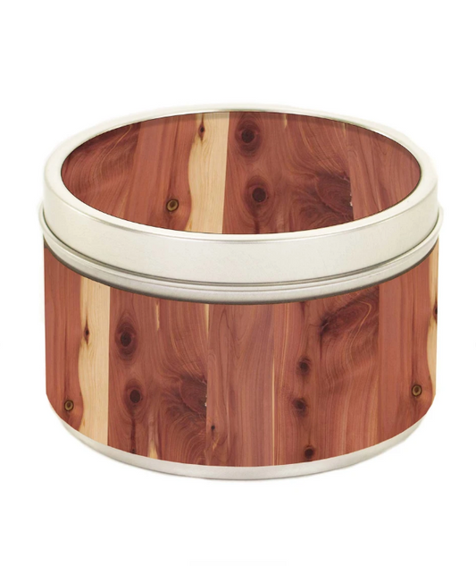 wood wrapped candle-cedar