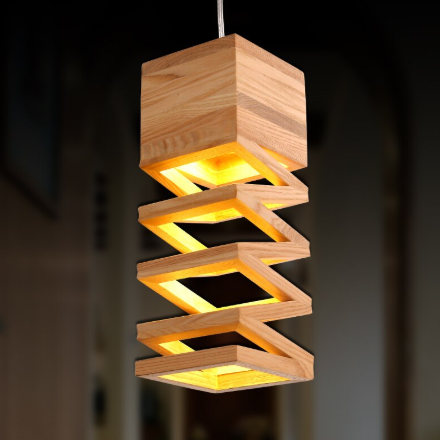 modern wood art droplight giving light